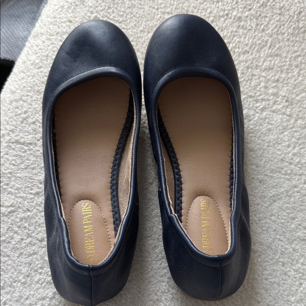 Dream Pairs Women's Dark Blue Flats